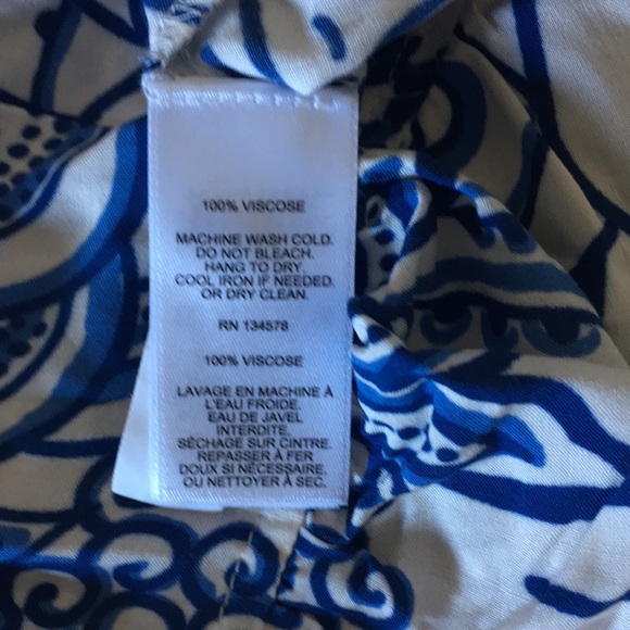 NWT Tuckernuck x Vineyard Vines collab blue & white block print ruffle tank L - Picture 5 of 12